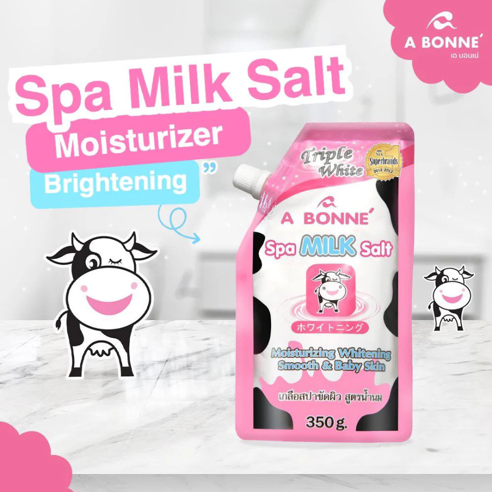 Abonne Spa Milk Salt Scrub 350g Moisturizing, Whitening and Smooth Baby Skin