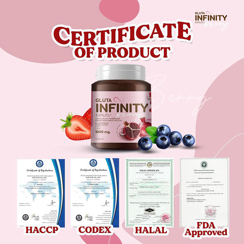 Gluta Infiniy Berry - 1000mg Supplement with Glutathione