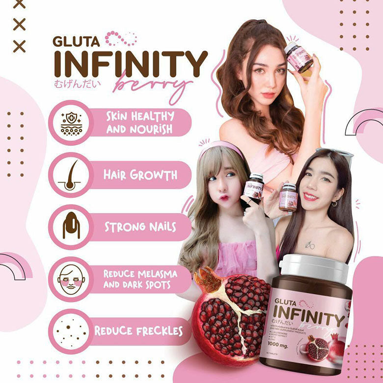 Gluta Infiniy Berry - 1000mg Supplement with Glutathione