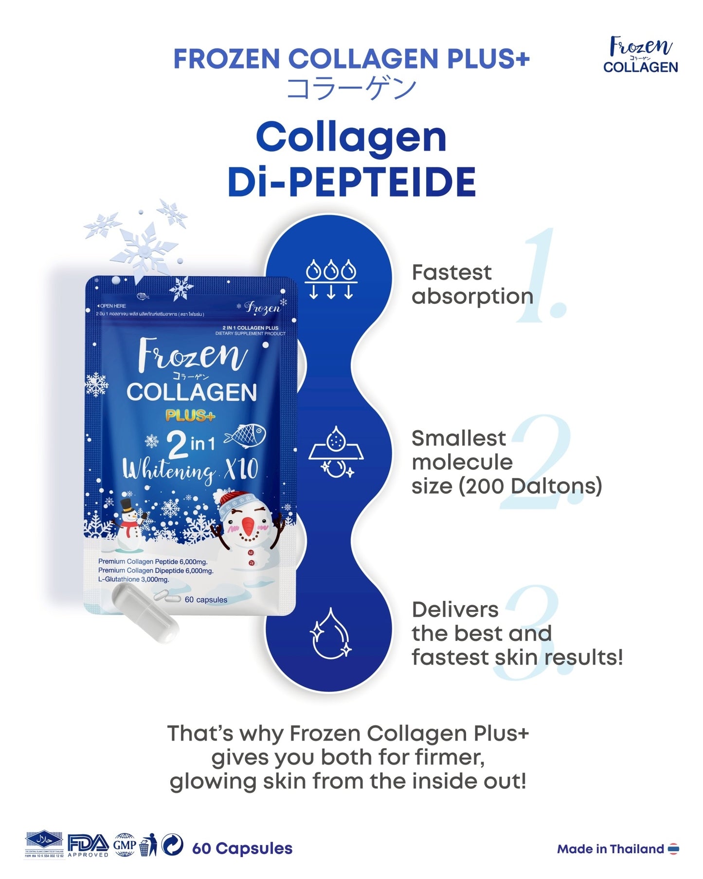 Frozen Collagen Plus+ 2 in 1 Whitening x10
