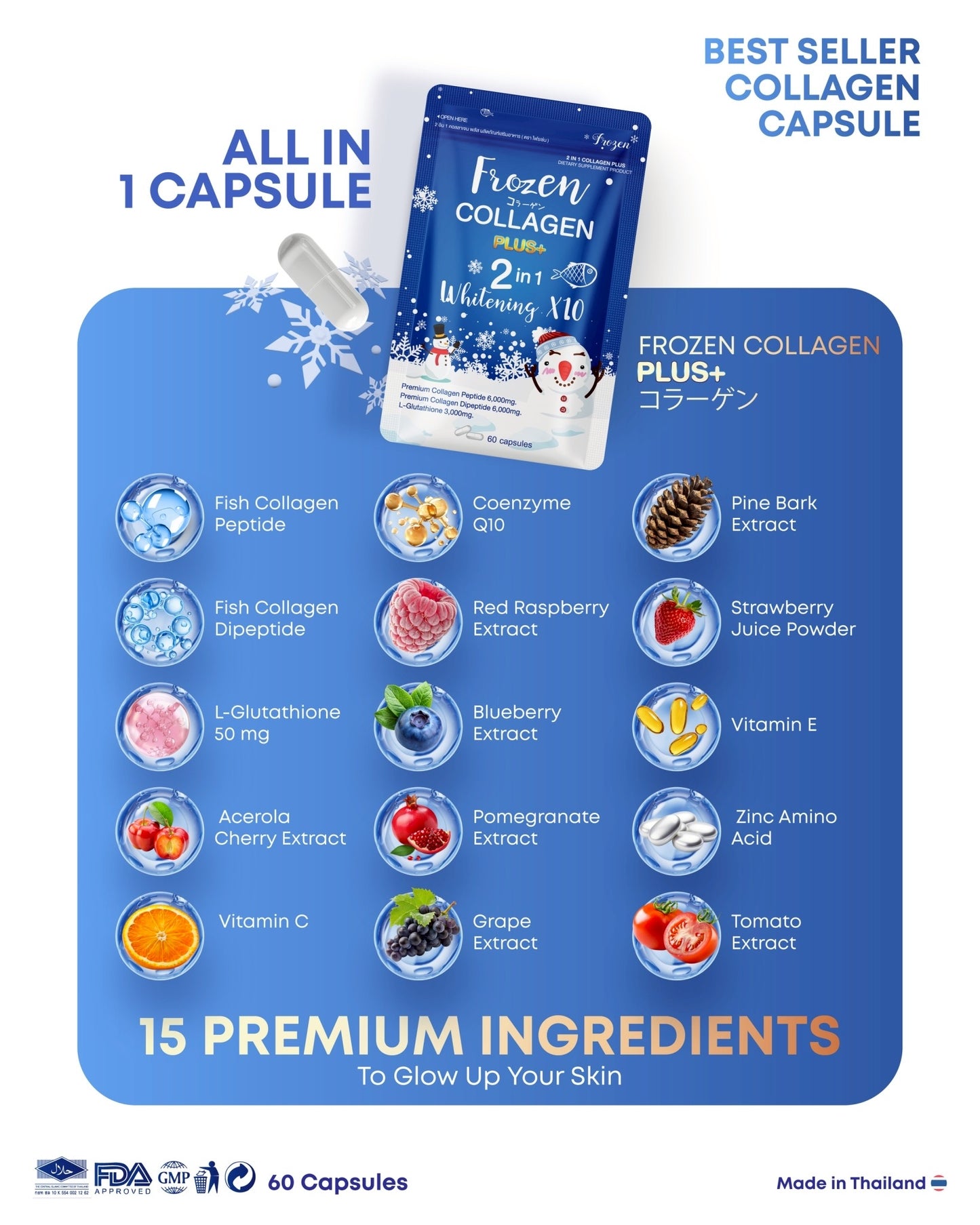 Frozen Collagen Plus+ 2 in 1 Whitening x10